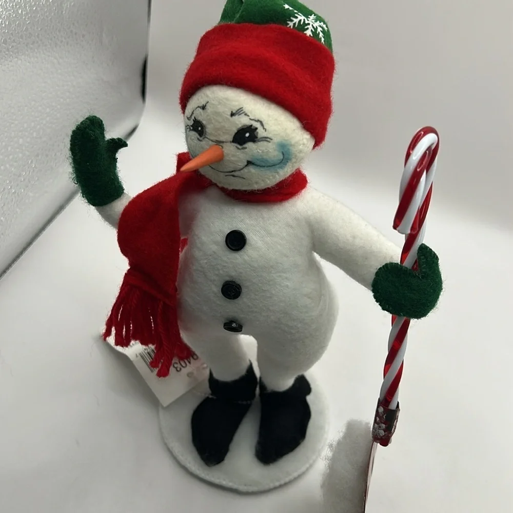 Annalee Snowman with Candy cane Shovel 2003